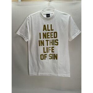 Adapt X Best Gold Life of Sin Bonnie & Clyde white T-Shirt Size Small